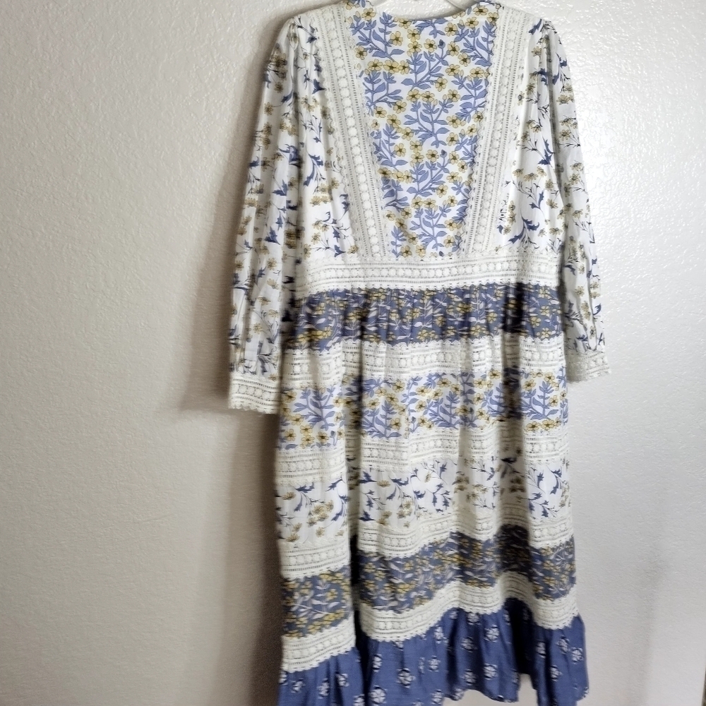 NWT Anthropologie Roberta Midi prairie v neck Dress sz 16w - Picture 11 of 12